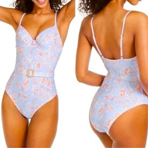 🌸 weworewhat DANIELLE BELTED SWIMSUIT